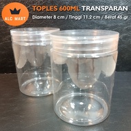 600ML TRANSPARENT JAR 8CM DIAMETER 600ML JAR/