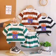 Kids Outfit Boy Suit Fashion Little Baby Baby Child Handsome Striped Short-Sleeved Two-Piece Suit Tr
