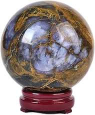 JIC Gem Large Pietersite Crystal Sphere with Wooden Stand a Mineral This Rare Quartz Crystal Ball Healing Crystal Sphere 110-120mm