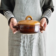 日本進口Studio M耐熱陶器煲仔飯砂鍋燉湯煮粥焗烤面包6號土鍋