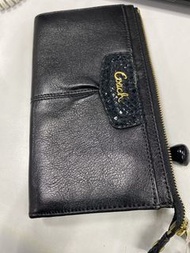 COACH 蛇紋亮片長夾 手拿包 手抽包內有微脫皮