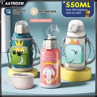 【local】Children's Hot And Cold Tumbler Thermos Cup Set For Boys Girls Aqua Flask Thermos Cup Water Bottle With Straw (one Cup With Three Covers) + Cup Set With   Aatroxw
