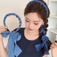 Blue Plain Fabric Women's Headband/Hairband CNY Rope Creates Many Fashion Styles code BV2