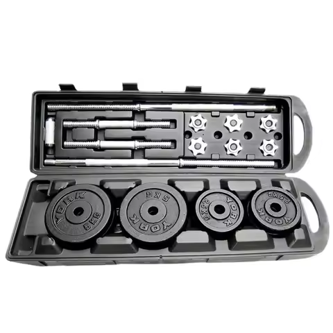 High Quality Cast Iron Adjustable Sports Gym Equipment 10kg 15kg Fitness Dumbbell and Barbell Set fo