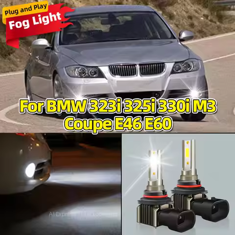 Plug and Play LED Car Front Fog Light Lamps 9006 HB4 Bulbs 80W For BMW 323i 325i 330i M3 Coupe E46 E