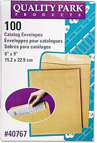Quality Park Heavyweight Catalog Envelopes, Gummed, Brown Kraft, 6 X 9, 100 per Box, (40767)