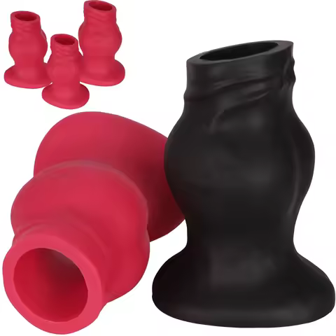 New Soft Hollow Anal Plug Silicone Fisting Huge Butt Plug Dilator Anal Vaginal Speculum Prostate Mas