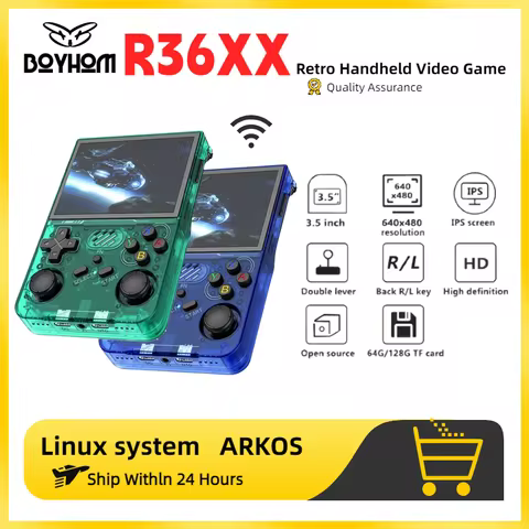 BOYHOM-consola de videojuegos portátil R36XX, sistema Linux, pantalla IPS de 3,5 pulgadas, reproduct