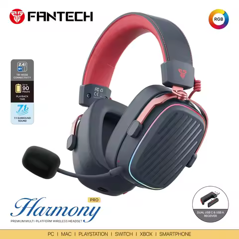 FANTECH Harmony Pro WHG02P BT Wireless Headset With Microphone ENC Active Noise-cancelling and DIY M