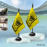 Nazhifa Printing - Al-Ittihad Club Table Flag Table Decoration/, Football Club, Wood and Velvet Fabr