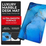 Desk Mat 80x30cm Big Size Easy Clean No Slip Marble Pattern for Office Home WFH Desk Gaming Study