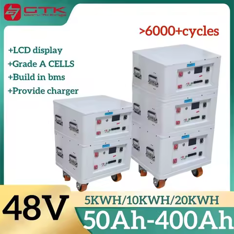 GTK 6000+Cycles Lifepo4 Battery 10kwh 20kwh 48V 51.2V 50Ah 100Ah 200Ah 300Ah 400Ah CAN RS485 RS232 B