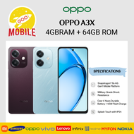 OPPO A3x Smartphone | 4GB RAM+64GB RAM & 4GB/6GB RAM+128GB ROM Qualcomm® Snapdragon® 6s 4G Gen1 |Mil