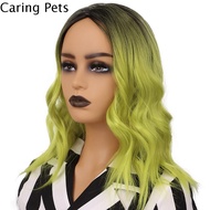 CARING PETS รากที่มืด วิกผมบ๊อบคอสเพลย์ฮาโลวีน สังเคราะห์สังเคราะห์สังเคราะห์ ส่วนตรงกลาง Ombre ผมสี