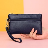 C & K da thời trang Túi ví cầm tay với dây kéo kép túi và có dây đeo cổ tay