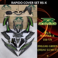 RAPIDO BODY COVER SET RSX RS-X WINNER-X 150 VN (9) DNLGM1 GREEN (HIJAU LUMUT) (STICKER TANAM/AIRBRUS