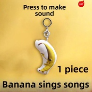 MOMIAN | Singing & Talking Banana Emoji Plush Keychain Toy