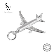 Silverworks Airbus Plane Pendant C3529