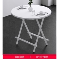 Foldable Round Dining Table White Putih Home House Use Oval Cafe Meja Bulat Kaki Lipat Makan Besar W