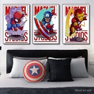 Marvel movie art poster, Spider -Man, Iron Man, comics, superheroes, canvas Mural, children's room wall decoration for home, gifts