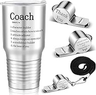 Newtay Baseball Coach Gifts, Stainless Steel Travel Mug with Lid, Coach Whistles with Lanyard, Coach Tumblers Soccer Volleyball Gifts for Men and Women Ideal Basketball Football Gifts