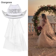 Orangesea Bride Veil Hat with Hand Beading Blingbling Crystal Cowgirl Hat Beaded Heavy Cowgirl Hat f