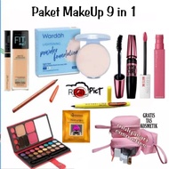 Paket Kosmetik Wardah Komplit Lengkap 1 Paket 10 in 1 / Paket Makeup Wardah 10 in 1 Murah / Paket Bedak Wardah Super Lengkap Murah / Paket Maybelline