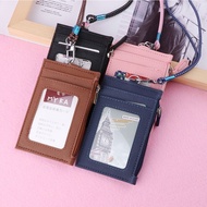 【CW】﹊❄♠  Business Card Holder Wallet Men Leather ID Cards Holders Neck Lanyard Ladies Fashion Wallets