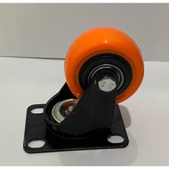 HH 2-inch orange pu wheel 2 inch live nylon trolley display case medium duty swivel nylon wheel nylo