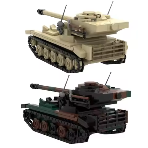 Hot AMX-13 Light Tank Model Military DIY Assemble Bricks Building Blocks Educational Toys Military A
