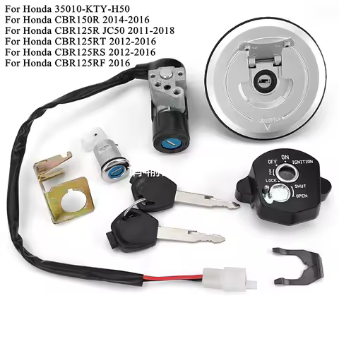 CBR125 RS Fuel Gas Tank Cap Cover Lock Set For Honda 35010-KTY-H50 CBR 150R 125 R RT RS RF JC50 CBR1