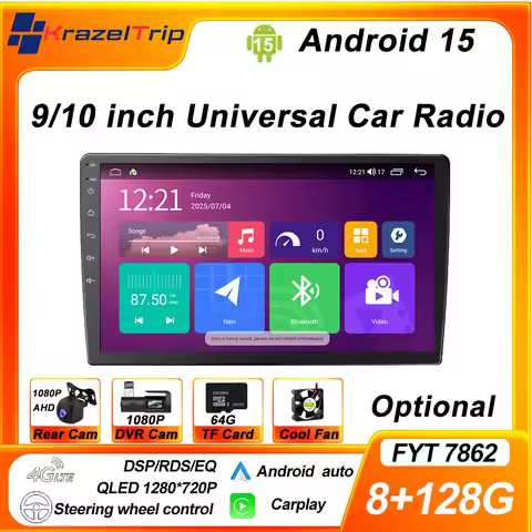 Universal Stereo Car Radio 8 Core FYT 7862s Intelligent System Android Auto CarPlay QLED Video Playe