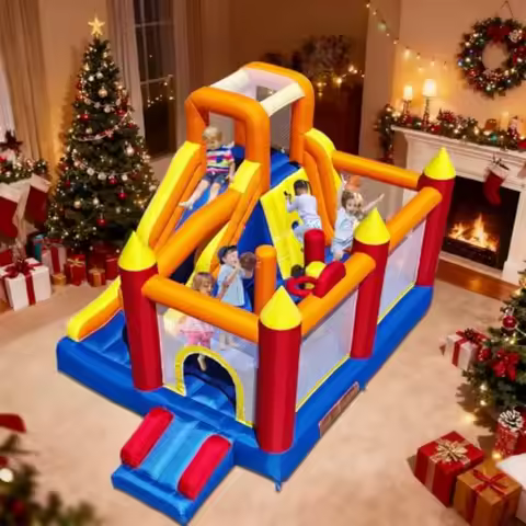 Baralir Inflatable Bounce House with 8.98 4.82 Ft Oversized Jump Area 88'' Extra-Long Slide Climbing