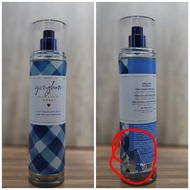 BATH & BODY WORKS DEFECT COSMETIC BODY MIST BBW DAHLIA CHAMPAGNE TOAST MIST GINGHAM