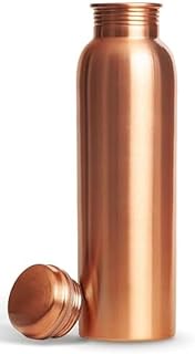 Pure Copper Water Bottle for Drinking –Large Handcrafted Ayurvedic Copper Water Bottle, Leak Proof Lid – (Copper Cups, Copper Cup, Copper Water Bottle For Drinking)