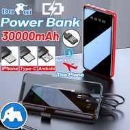 [SG READY STCOK]30000mAh Power Bank Portable 18W powerbank Fast Charging Built-in 3 Cables Powerbank External Battery