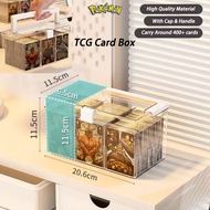 [Buy 2 get 100 sleeves] Pokemon TCG 400+ Cards Deck Box White/Green Transparent Pokemon Card Album Playing Cards Compatibility Box Case Yugioh Deck Box