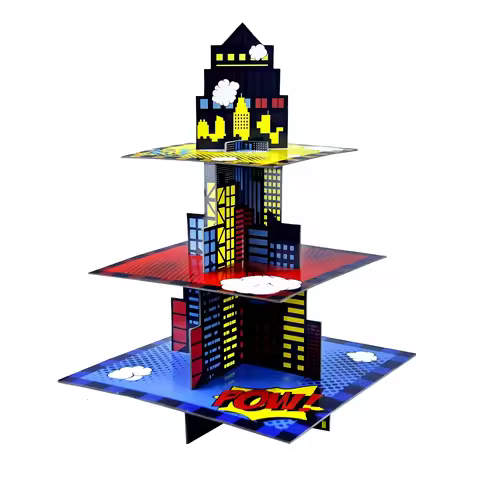 Superhero Cupcake Stand Superhero Cupcake Toppers Superhero Party Decorations Cupcake Tower for Boys