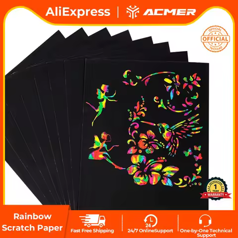 Laser Engraver Creative Rainbow Scratch Art Paper 32K 16K 8K A4 Multi-color DIY Cardboard For Laser 