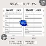 Planner Book Refill Paper Binder Saving Tracker Simple Minimalist M5