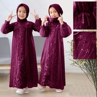 gamis brokat anak perempuan LIANA / gamis anak brokat terbaru 2023 / gamis anak model terbaru 2023