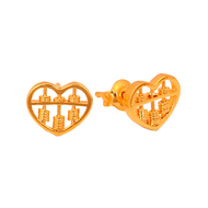 TAKA Jewellery 916 Gold Heart Abacus Earrings