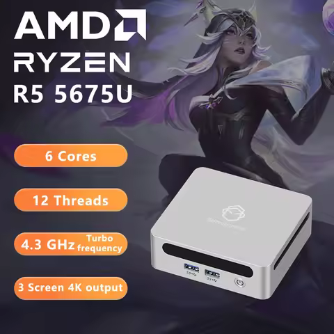 GenMachine AMD Ryzen Ren5000 5675U 5700U 5800H 5800U Mini PC Windows 11 Ryzen DDR4 3200Mhz Gaming Pc