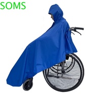 SOMS Wheelchair Raincoat, Reusable Tear-resistant Wheelchair Waterproof Poncho, Durable Lightweight with Hood Packable Rain Cover for Wheelchair Elderly