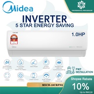 【5 Star】 Midea Inverter CHIONE 1.0hp/1.5hp/2.0HP/2.5HP (MSCH) R32 Aircond  ECO Energy Saving With wi
