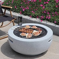 Outdoor Fire Pit Garden Wood Burning Fire Pit BBQ Grill Table - 60cm/23in, Outdoor Wood Burning Fire Bowl With Spark Screen Cover And Poker