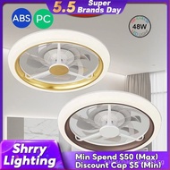 [Upgrade quality][Shrry Lighting]φ48cm DC Motor Ceiling Fan With Light Gold/Coffee/White Ceiling Fan Exhaust Fan