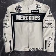 F1 Racing Jersey Mercedes Cycling Jersey PU Leather Jacket American Street Fleet Trendy Leather Jack
