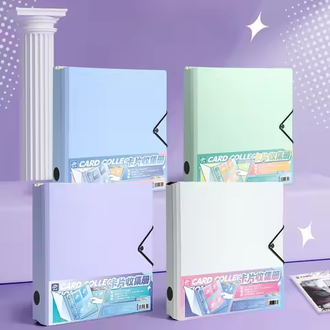 Kawaii Binder A5/A4 D-Ring Album for 3" Cards K-pop Idol Photocard Holder, Refillable Pin Badges Pol