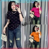 [BUY T-SHIRT AND GET A BOW] Women's Medium T-shirt [B68] Medium Form 40~60kg Cute Heart Pattern Soft